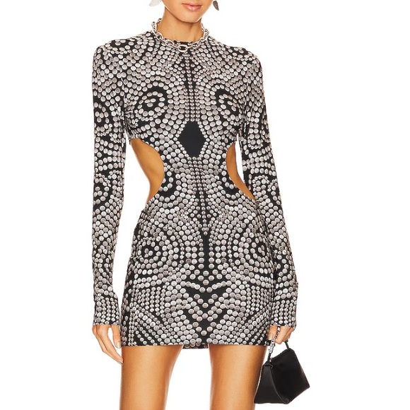 NWT- NORMA KAMALI Cut Out Dress in Studs - Picture 1 of 6